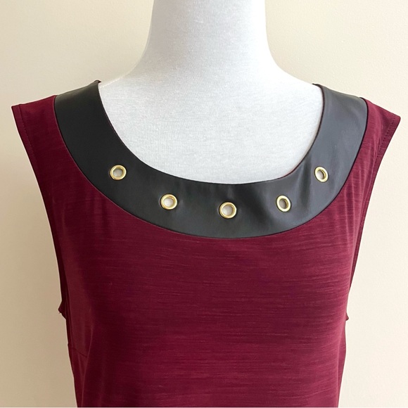 Laura~Sleeveless Blouse~Size L~Burgundy - Picture 2 of 8